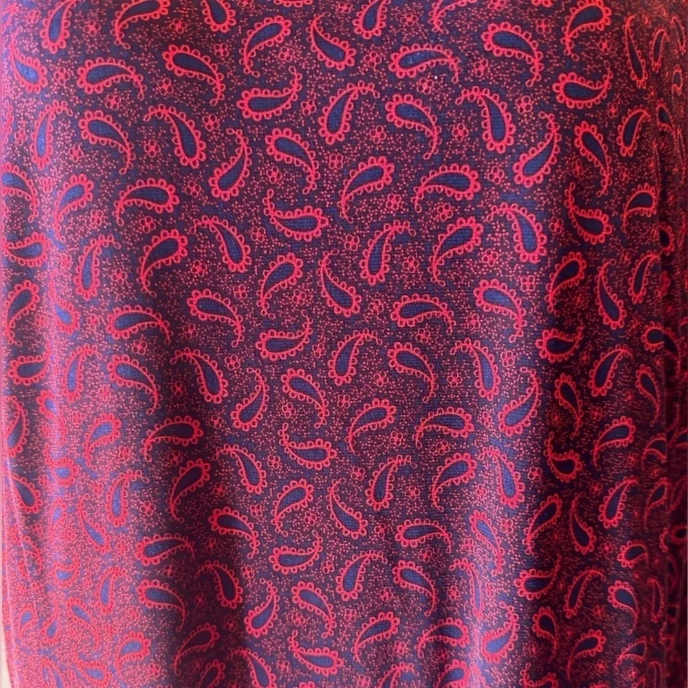 EUC Micheal KORSE RED DAMASK MIDI DRESS W SHORT SLEEVE ZIP BACK SZ 2X